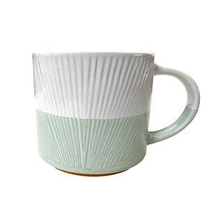 Starbucks 2014 Seafoam and White Textured Stacking Mug 14 oz